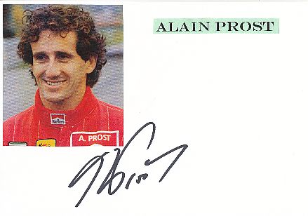 Alain Prost  Frankreich Weltmeister  Formel 1  Auto Motorsport  Autogramm Karte  original signiert 