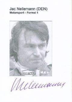 Jac Nellemann   Formel 1  Auto Motorsport  Autogramm Karte  original signiert 