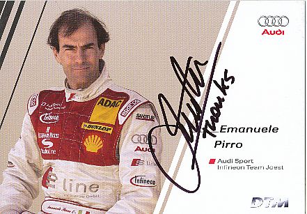 Emanuele Pirro  Audi  Auto Motorsport  Autogrammkarte  original signiert 