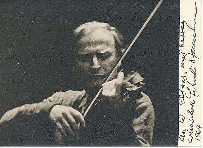 Yehudi Menuhin † 1999  Geigenvirtuose Oper Klassik Musik Autogrammkarte original signiert 