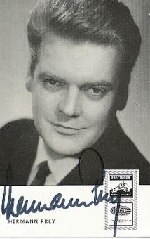 Hermann Prey † 1998  Oper Klassik Musik Autogrammkarte original signiert 