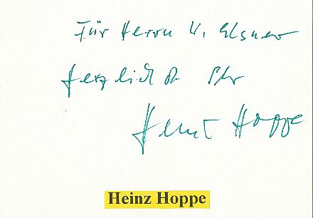 Heinz Hoppe † 1993  Oper Klassik Musik Autogramm Karte original signiert 