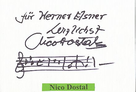 Nico Dostal † 1981 Operetten Komponist   Klassik Musik Autogramm Karte original signiert 