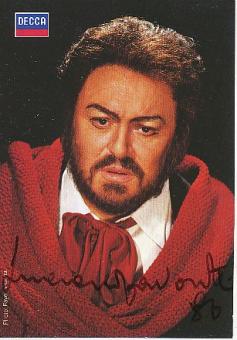 Luciano Pavarotti † 2007 Italien Tenor Oper  Klassik Musik Autogrammkarte original signiert 