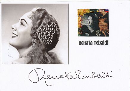 Renata Tebaldi † 2004 Italien Oper Klassik Musik Autogramm Karte original signiert 