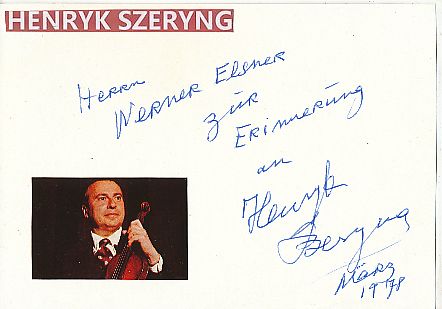 Henryk Szeryng † 1988  Mexico  Geiger  Klassik Musik Autogramm Karte original signiert 