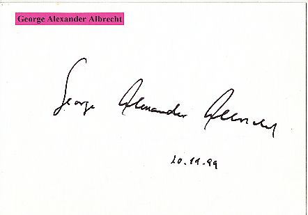 George Alexander Albrecht † 2021  Dirigent Klassik Musik Autogramm Karte original signiert 