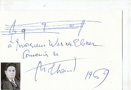 Darius Milhaud † 1974  Frankreich Komponist  Klassik Musik Autogramm Karte original signiert 