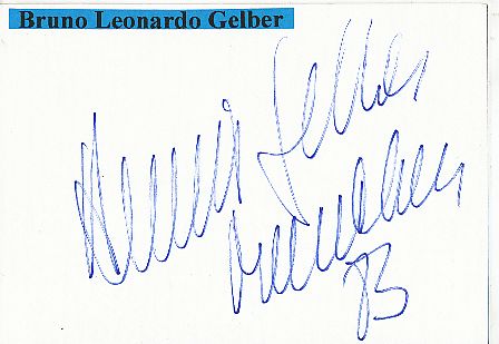 Bruno Leonardo Gelber  Argentinien  Pianist  Klassik Musik Autogramm Karte original signiert 