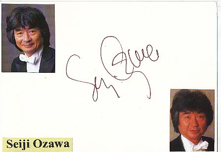 Seiji Ozawa  Japan Dirigent + Komponist  Klassik Musik Autogramm Karte original signiert 
