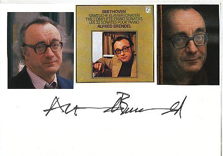 Alfred Brendel  Österreich Pianist  Klassik Musik Autogramm Karte original signiert 
