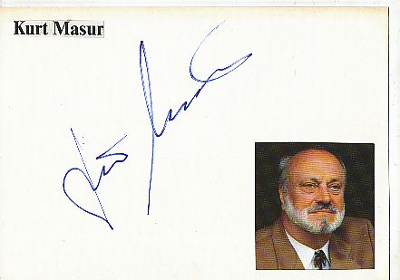 Kurt Masur † 2015  Dirigent  Klassik Musik Autogramm Karte original signiert 