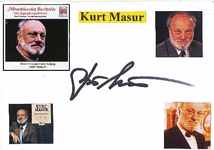 Kurt Masur † 2015  Dirigent  Klassik Musik Autogramm Karte original signiert 