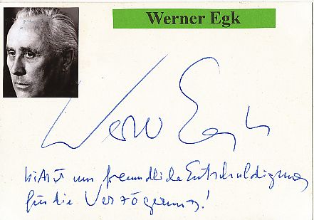 Werner Egk † 1983  Komponist  Klassik Musik Autogramm Karte original signiert 