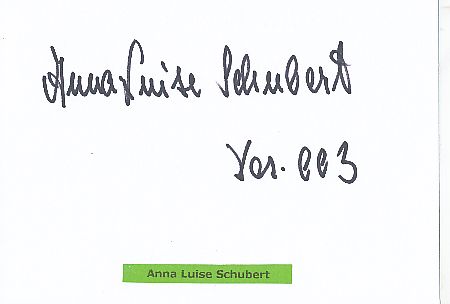 Anna Luise Schubert  Ballett  Tänzerin Autogramm Karte original signiert 