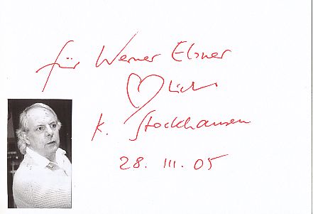 Karlheinz Stockhausen † 2020  Komponist  Musik Autogramm Karte original signiert 