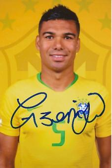 Casemiro  Brasilien  Fußball Autogramm Foto original signiert 