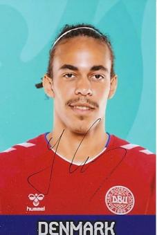 Yussuf Poulsen  Dänemark  Fußball Autogramm Foto original signiert 