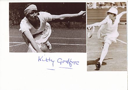 Kathleen McKane Godfree † 1992 Wimbledon Siegerin 1924  Tennis Autogramm Karte original signiert 