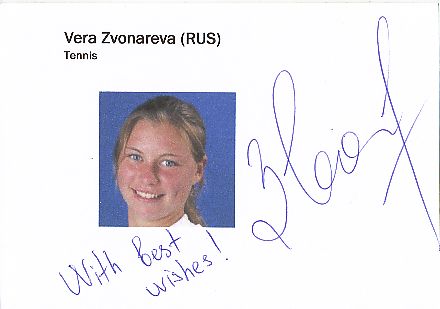 Vera Zvonareva  Rußland  Tennis Autogramm Karte original signiert 