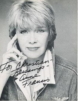 Anne Francis † 2011  USA  Film + TV Autogrammkarte original signiert 