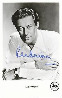 Rex Harrison † 1990   Film + TV Autogrammkarte original signiert 