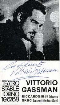 Vittorio Gassman † 2000  Italien  Film + TV Autogrammkarte original signiert 
