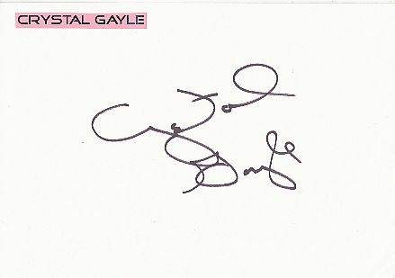 Crystal Gayle  Musik  Autogramm Karte original signiert 