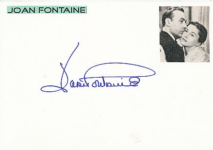 Joan Fontaine † 2013  USA  Film & TV Autogramm Karte original signiert 