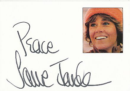 Jane Fonda  USA  Film & TV Autogramm Karte original signiert 