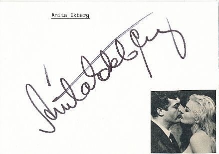 Anita Ekberg † 2015  Film & TV Autogramm Karte original signiert 