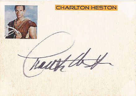 Charlton Heston † 2008  USA  Film & TV Autogramm Karte original signiert 