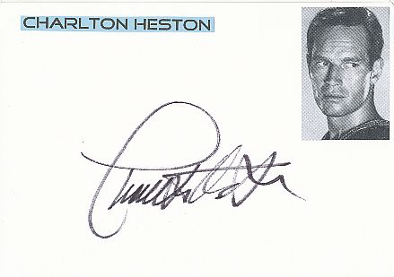 Charlton Heston † 2008  USA  Film & TV Autogramm Karte original signiert 
