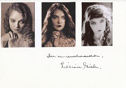 Lillian Gish † 1993  USA  Film & TV Autogramm Karte original signiert 