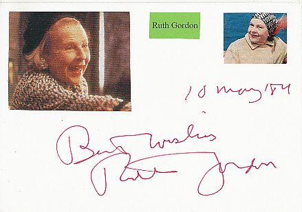 Ruth Gordon † 1985  Film & TV Autogramm Karte original signiert 