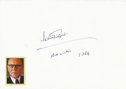 John Gielgud † 2000   Film & TV Autogramm Karte original signiert 