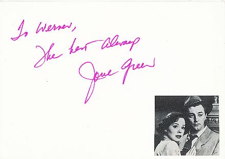 Jane Greer † 2001  USA   Film & TV Autogramm Karte original signiert 