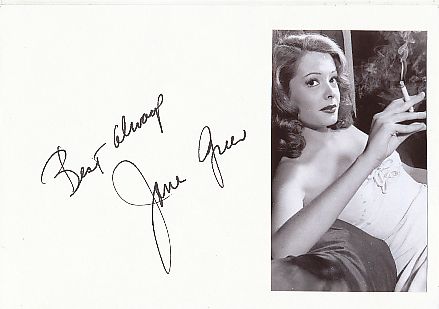 Jane Greer † 2001  USA   Film & TV Autogramm Karte original signiert 