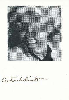 Astrid Lindgren † 2002 Schweden "Pippi Langstrumpf"  Schriftstellerin Literatur  Autogrammkarte  original signiert 