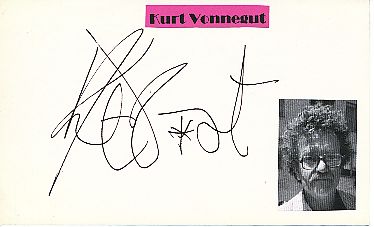 Kurt Vonnegut † 2007  USA  Schriftsteller  Literatur Karte original signiert 
