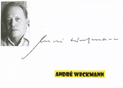 Andre Weckmann † 2012  Frankreich  Schriftsteller  Literatur Karte original signiert 
