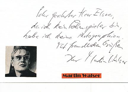 2  x  Martin Walser  Schriftsteller  Literatur Karte original signiert 