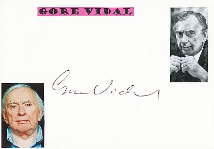 Gore Vidal † 2012  USA  Schriftsteller  Literatur Karte original signiert 