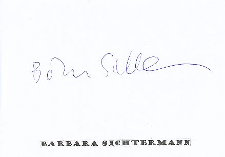 Barbara Sichtermann  Schriftstellerin  Literatur Karte original signiert 