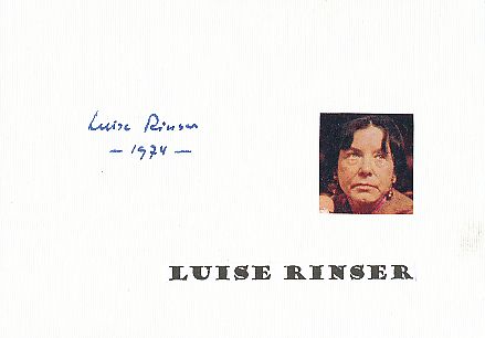 Luise Rinser † 2002  Schriftstellerin  Literatur Karte original signiert 