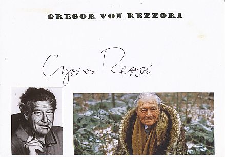 Gregor von Rezzori † 1998  Schriftsteller  Literatur Karte original signiert 