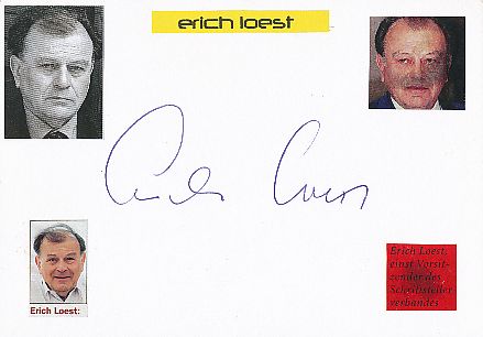 Erich Loest † 2013  Schriftsteller  Literatur Karte original signiert 