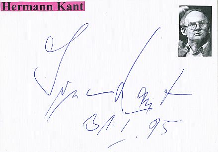 Hermann Kant † 2016  Schriftsteller  Literatur Karte original signiert 