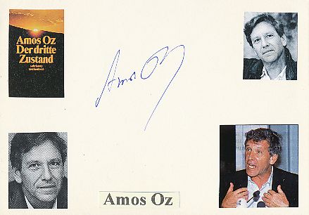 Amos Oz † 2018  Israel  Schriftsteller  Literatur Karte original signiert 