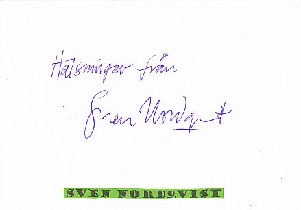 Sven Nordqvist  Schweden  Autor  Schriftsteller  Literatur Karte original signiert 